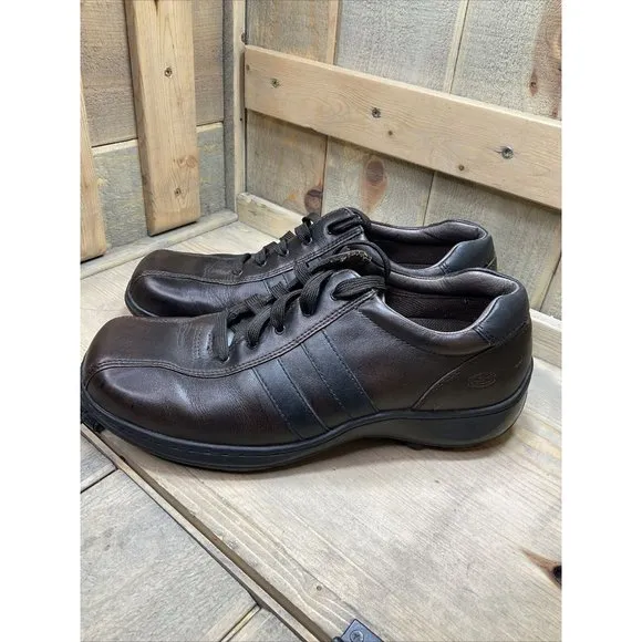 Skechers 4400 Mens US11 Casual Brown Leather Lace Up Walking Shoes Oxford