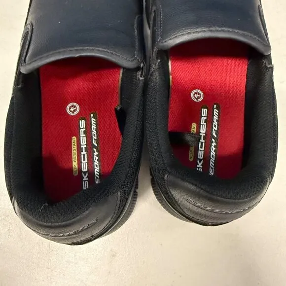 Skechers Black Slip-On Shoes US 10.5 Mens Memory Foam Comfort Casual Workwear