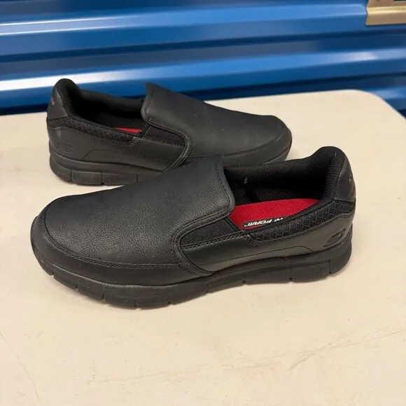 Skechers Black Slip-On Shoes US 10.5 Mens Memory Foam Comfort Casual Workwear