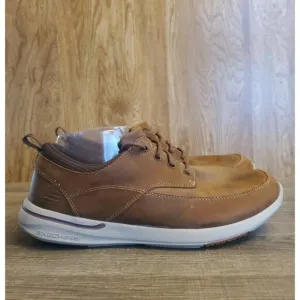 Skechers Elent Leven Leather Lace Up Shoes Mens Size 11 Brown