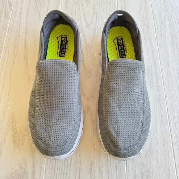 Skechers Go Walk 3 Goga Mat Gray Slip On Walk Shoes 54045 Men Size 12