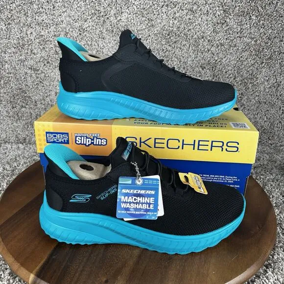 Skechers Hands Free Slip-ins Bobs Squad Chaos-Tough Walk Mens Size 7 Shoes Black