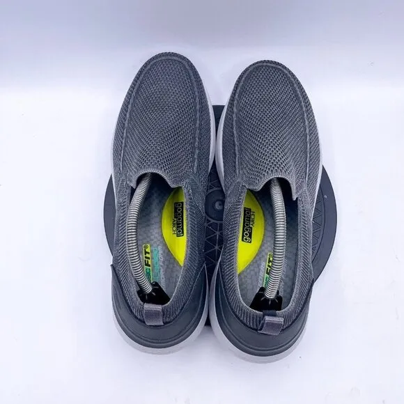 Skechers Mens 11.5 Lattimore Warner Slip On Shoes Gray Vegan Boat Shoes Loafers