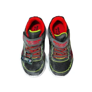 Skechers S-Lights Black/Red Kids Athletic Shoes With Light-Up Features Size 7