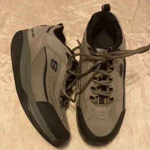 Skechers Shape-ups Gray Lace Up Sneakers