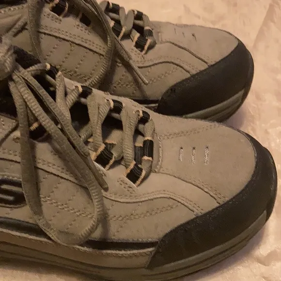 Skechers Shape-ups Gray Lace Up Sneakers