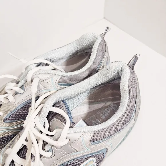 Skechers Shape Ups White Gray Tennis Shoes Size 10