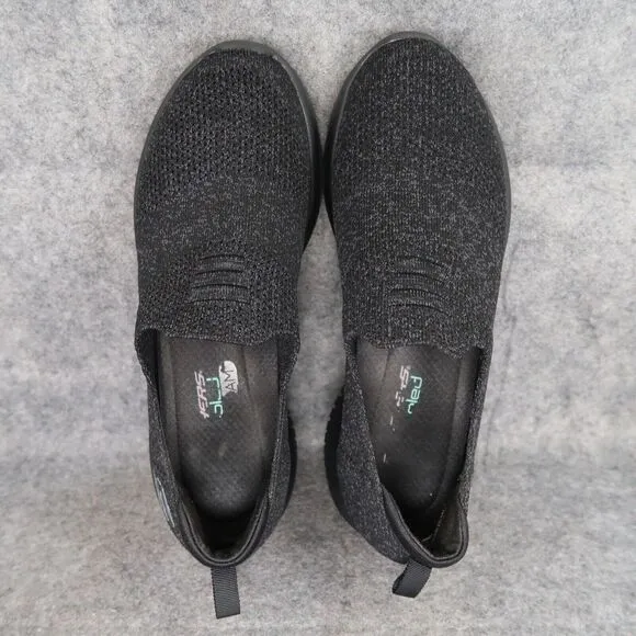 Skechers Shoes Womens 9.5 Slip On Sneaker Athletic Comfort Stretch Trainer Black