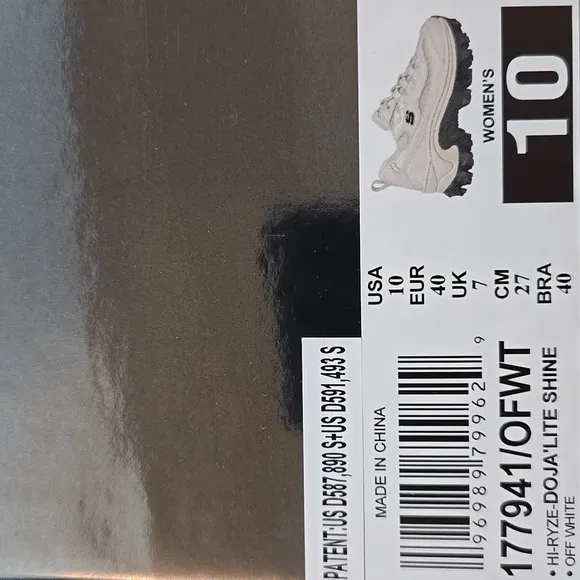 Sketchers Womens DOJA CAT; DOJA'LITE SHINE SHOES-OFF WHITE-Size 10 NIB