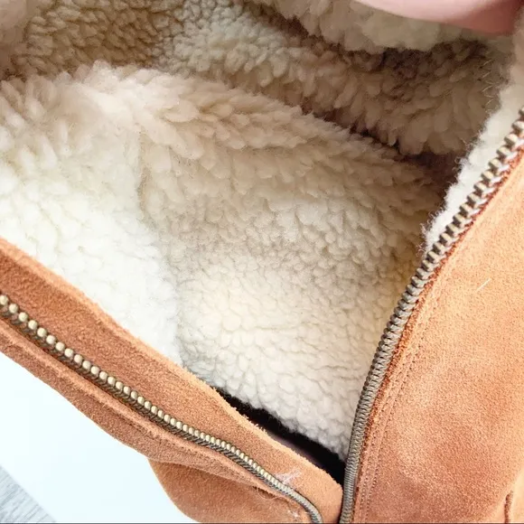 Soft Surroundings NEW Suede Sherpa Wedge Boots 10