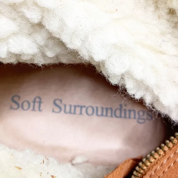 Soft Surroundings NEW Suede Sherpa Wedge Boots 10