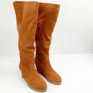 Soft Surroundings NEW Suede Sherpa Wedge Boots 10