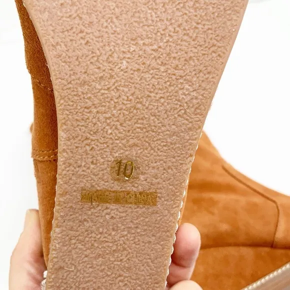 Soft Surroundings NEW Suede Sherpa Wedge Boots 10
