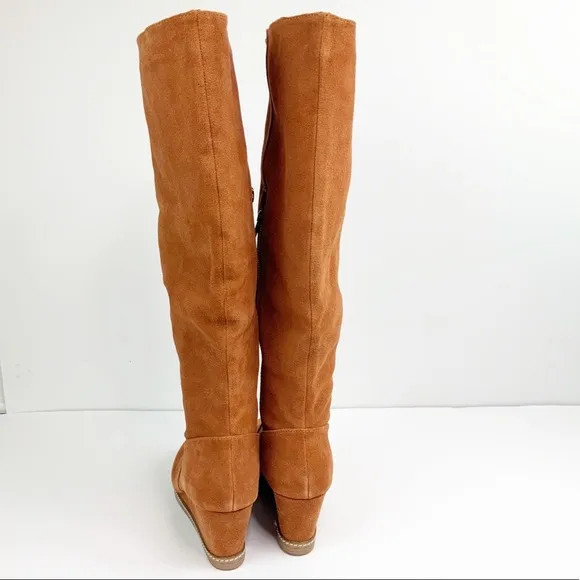 Soft Surroundings NEW Suede Sherpa Wedge Boots 10