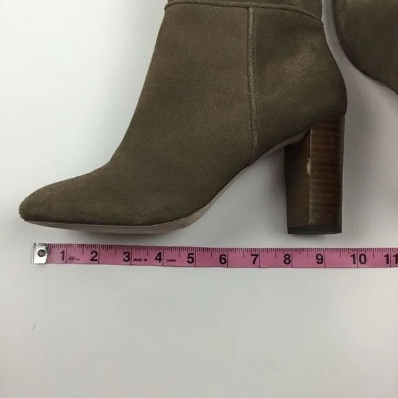 Sole Society Brown Suede Chunk Heeled Boots - 8.5