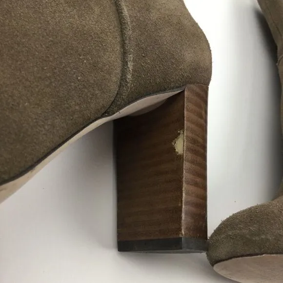 Sole Society Brown Suede Chunk Heeled Boots - 8.5