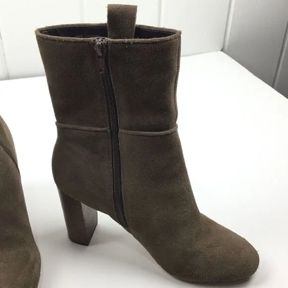 Sole Society Brown Suede Chunk Heeled Boots - 8.5