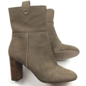 Sole Society Brown Suede Chunk Heeled Boots - 8.5