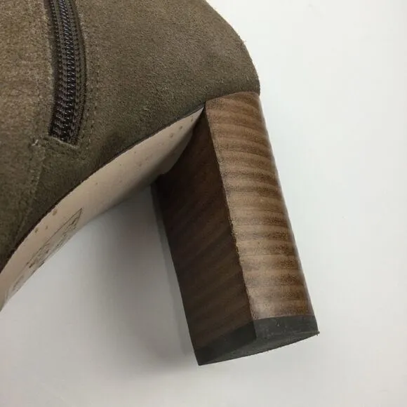 Sole Society Brown Suede Chunk Heeled Boots - 8.5