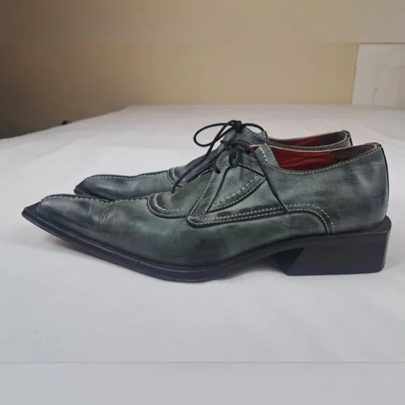 SOLO DC Men's Dress Leather Shoes Unique Elongated Square Toe Design Size 42 (9)