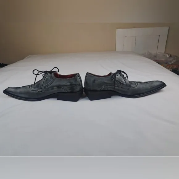 SOLO DC Men's Dress Leather Shoes Unique Elongated Square Toe Design Size 42 (9)