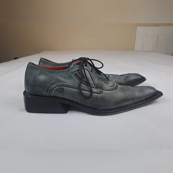 SOLO DC Men's Dress Leather Shoes Unique Elongated Square Toe Design Size 42 (9)