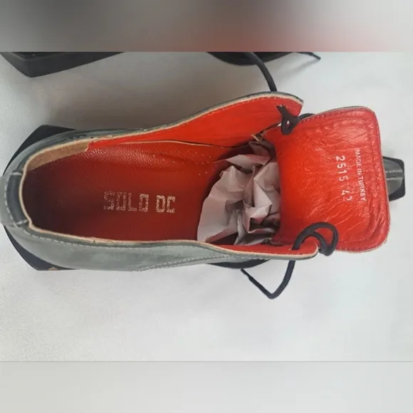 SOLO DC Men's Dress Leather Shoes Unique Elongated Square Toe Design Size 42 (9)