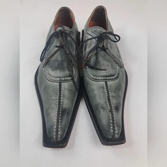SOLO DC Men's Dress Leather Shoes Unique Elongated Square Toe Design Size 42 (9)