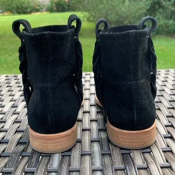 Soludos Braided Black Suede Ankle Boots