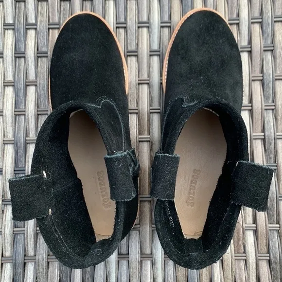 Soludos Braided Black Suede Ankle Boots