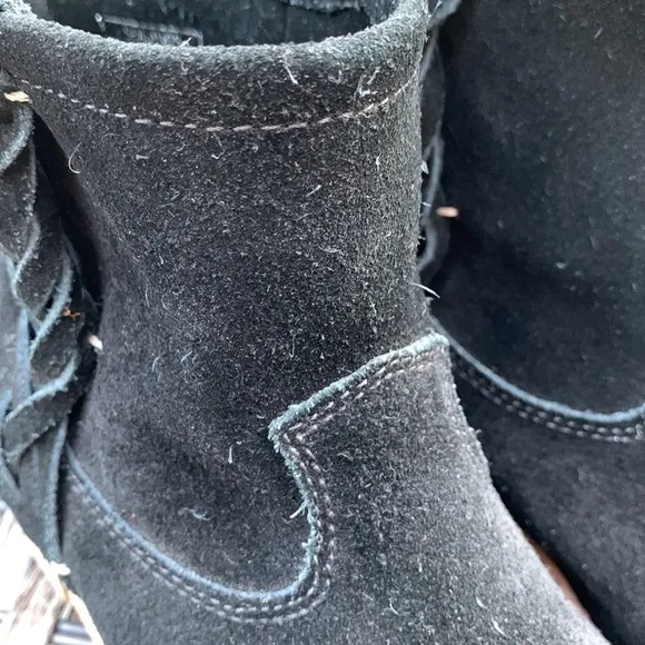 Soludos Braided Black Suede Ankle Boots