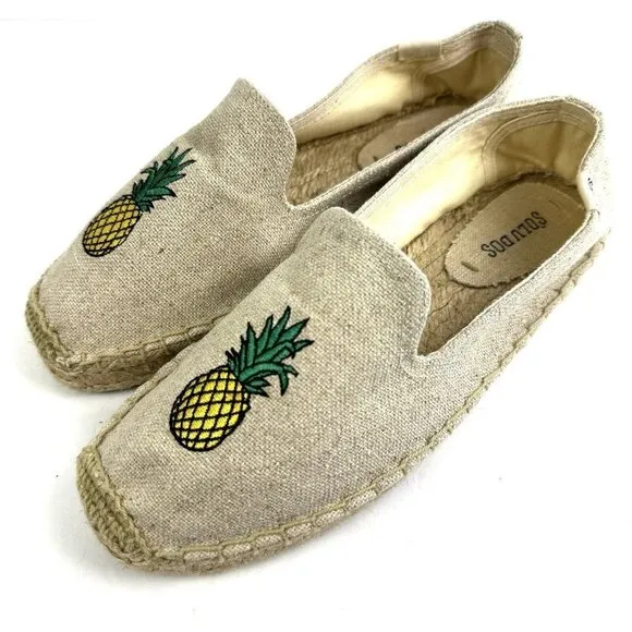 Soludos Pineapple Espadrille 8 Slip On Shoes Womens Brand New