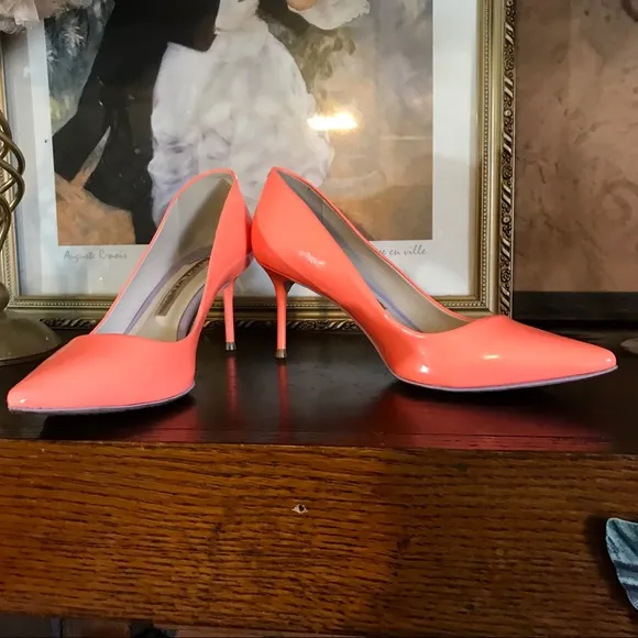 SOPHIA WEBSTER &quot;LOLA&quot; PATENT LEATHER TANGERINE CLASSIC PUMP HEELS (36)