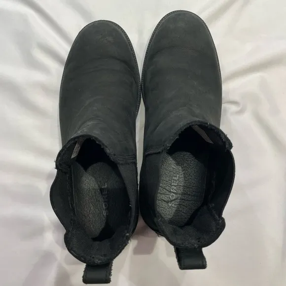 Sorel Ainsley Chelsea Boots Black Waterproof Ankle Booties Women’s Size 6.5