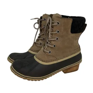 SOREL Boots Slimpack II Lace Up Brown Leather Waterproof Size 10 NL 3058-245
