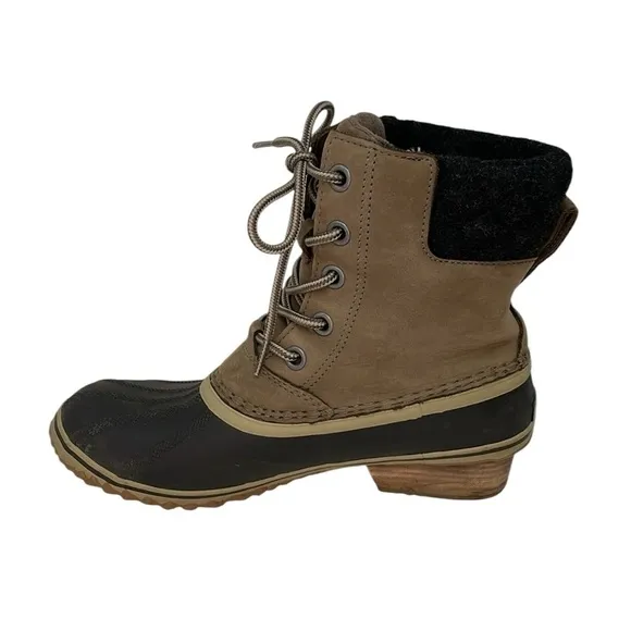 SOREL Boots Slimpack II Lace Up Brown Leather Waterproof Size 10 NL 3058-245