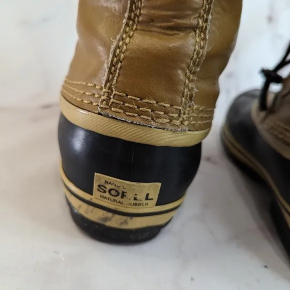 Sorel Boots Womens 6.5 37 Sherpa Rubber Winter Waterproof Thinsulate Youth 5