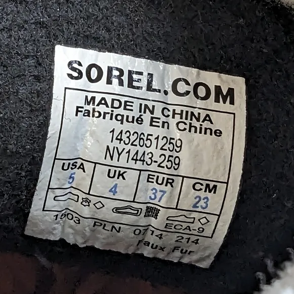 Sorel Boots Womens 6.5 37 Sherpa Rubber Winter Waterproof Thinsulate Youth 5