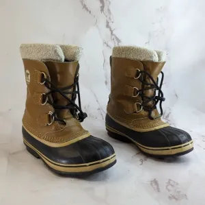 Sorel Boots Womens 6.5 37 Sherpa Rubber Winter Waterproof Thinsulate Youth 5