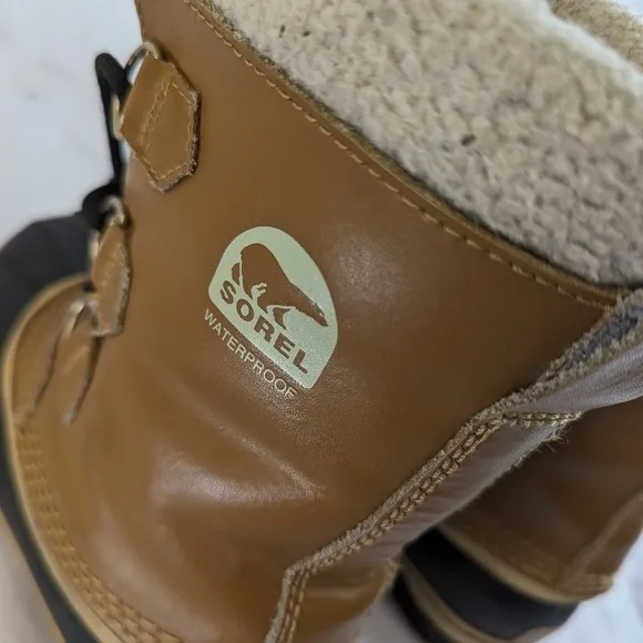 Sorel Boots Womens 6.5 37 Sherpa Rubber Winter Waterproof Thinsulate Youth 5