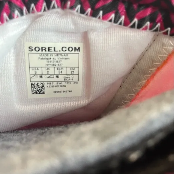 Sorel Bright Pink Cub Graphic 15 Snow Boots