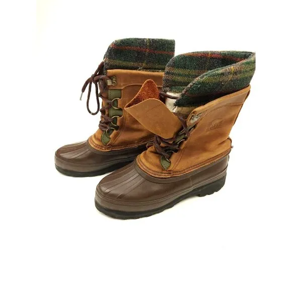 Sorel Caribou Winter Waterproof Lined Lace Up Boots Size 7 Womens Made In Canada