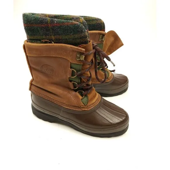 Sorel Caribou Winter Waterproof Lined Lace Up Boots Size 7 Womens Made In Canada