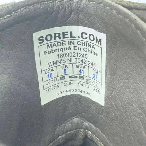 Sorel Emelie Conquest‎ WOMENS Sz 10 Brown Leather Lace Up Side Zip Combat Boots