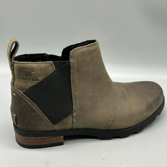 SOREL Emelie Waterproof Chelsea Boots Quarry Gray NL2671-053  Size US 6