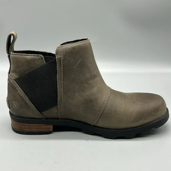 SOREL Emelie Waterproof Chelsea Boots Quarry Gray NL2671-053  Size US 6