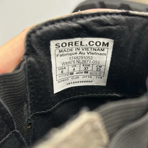 SOREL Emelie Waterproof Chelsea Boots Quarry Gray NL2671-053  Size US 6