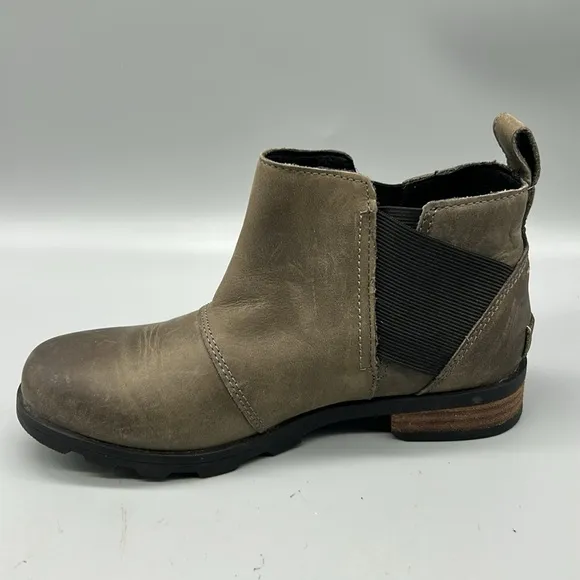 SOREL Emelie Waterproof Chelsea Boots Quarry Gray NL2671-053  Size US 6
