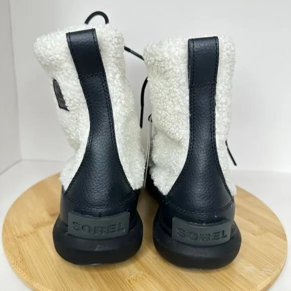 Sorel Explorer II Joan Cozy Sherpa Boots Black Sea Salt Womens Size 10 NEW