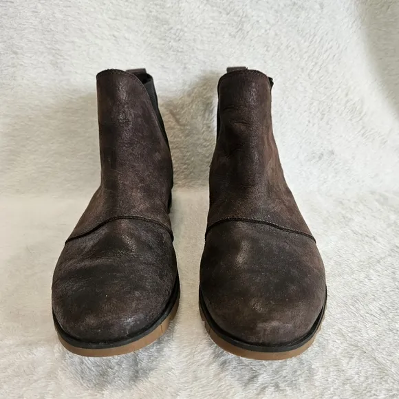 Sorel Harlow Chelsea Leather Boots Blackened Brown size 9.5 Waterproof